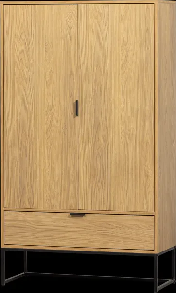 Silas, Højskab, natur, H149x36x85 cm, egetræ